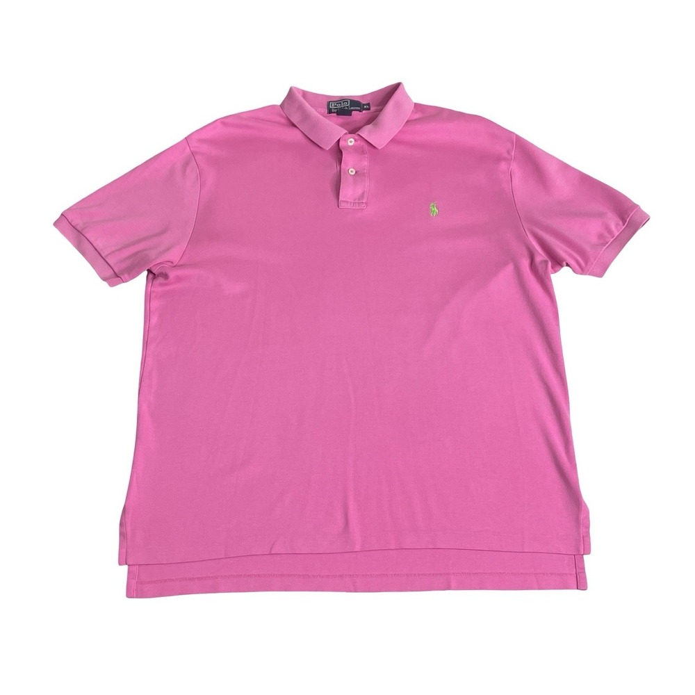 Ralph Lauren Polo Shirt Mens XL Pink Cotton Short Sleeve Pony Preppy Golf Casual